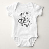 Bear is playing football  romper (Voorkant)