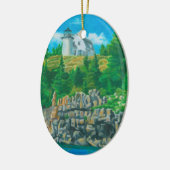 Bear Island Light-schildering Keramisch Ornament (Links)