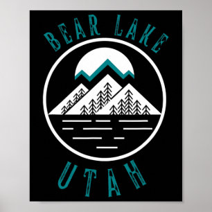 Bear Lake Utah Berg Skiën Wandelen Vissen Boot Poster