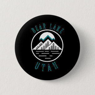 Bear Lake Utah Berg Skiën Wandelen Vissen Boot Ronde Button 5,7 Cm