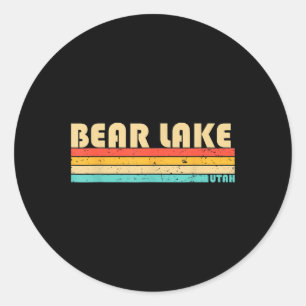 Bear Lake Utah Grappige Vissen Kamperen Zomer Ronde Sticker