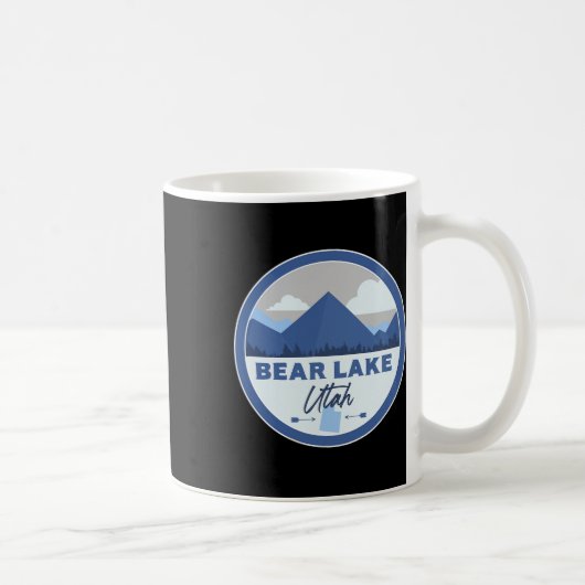 Bear Lake Utah Ut Mountains Badge Hiking Souvenir  Koffiemok (Rechts)