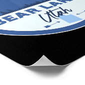 Bear Lake Utah Ut Mountains Badge Hiking Souvenir  Poster (Hoek)