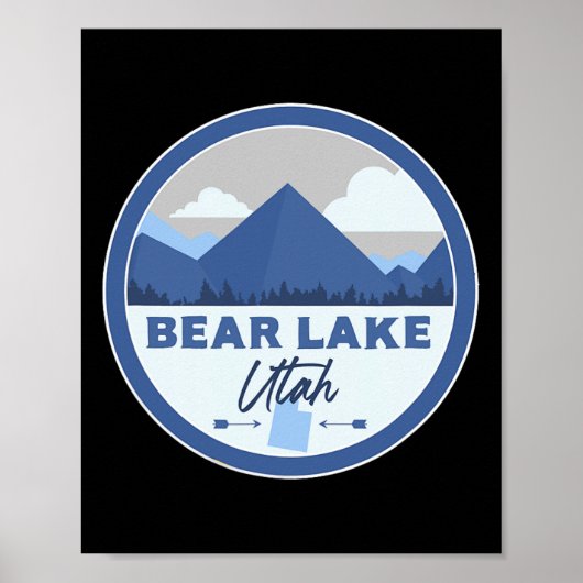 Bear Lake Utah Ut Mountains Badge Hiking Souvenir  Poster (Voorkant)