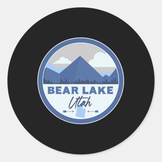 Bear Lake Utah Ut Mountains Badge Hiking Souvenir  Ronde Sticker (Voorkant)