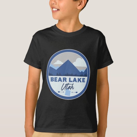Bear Lake Utah Ut Mountains Badge Hiking Souvenir  T-shirt (Voorkant)