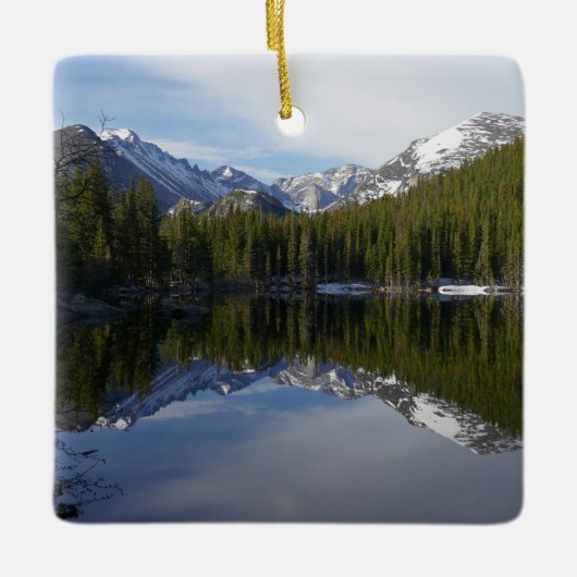 Bear Lake-weerkaatsing II Keramisch Ornament (Voorkant)