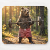 Bear Lifting Weights In a Sunny Forest Muismat (Voorkant)