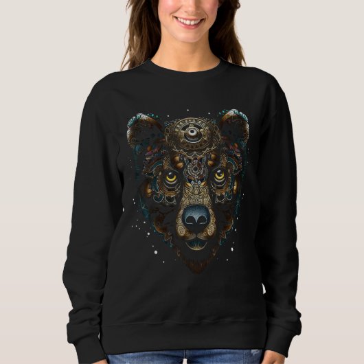 Bear Mandala Fantasy Art - Animal Motif Bear Trui (Voorkant)