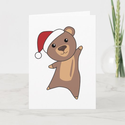 Bear Merry Christmas Winter Animals Kaart (Voorkant)