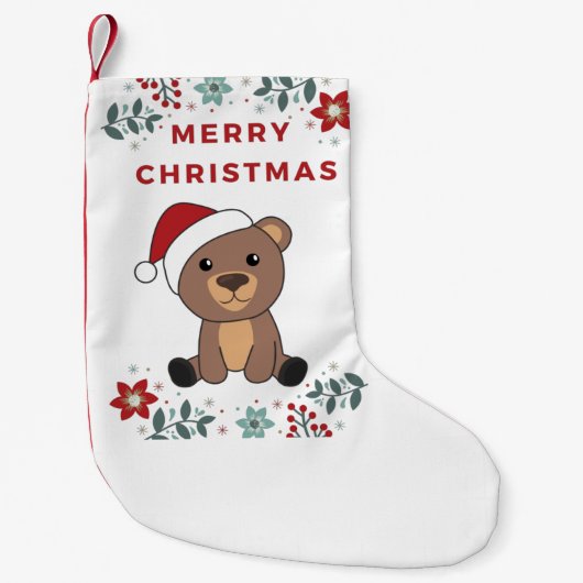 Bear Merry Christmas Winter Animals Kleine Kerstsok (Voorkant)