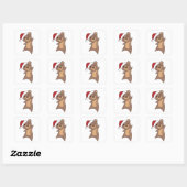 Bear Merry Christmas Winter Animals Vierkante Sticker (Vel)