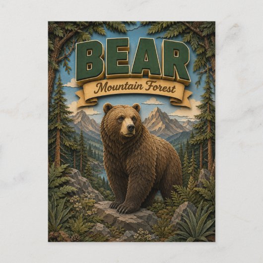 Bear Mountain Forest POPCUT Briefkaart (Voorkant)