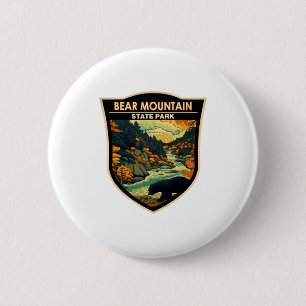 Bear Mountain State Park New York Reis Vintage Ronde Button 5,7 Cm