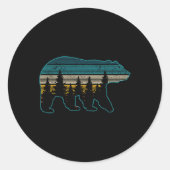 Bear Nature Grizzly Brown Black Bear Hiking Huntin Ronde Sticker (Voorkant)