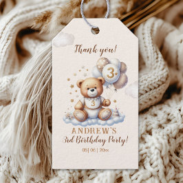 Bear on a Cloud – 3rd Birthday Party Supplies Cadeaulabel