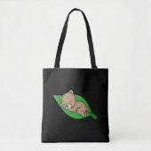Bear on a Leaf Tote Bag (Voorkant)
