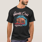 Bear on the surfboard California City Santa Cruz T-shirt (Voorkant)