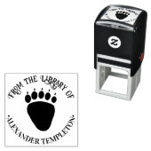 Bear Paw Print Library Book Name Embosser Zelfinktende Stempel (In situ)