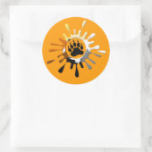 Bear Paw Splash Bear Pride Kleuren Ronde Sticker (Tas)