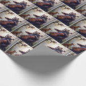 Bear Playing the Cello In a Misty Forest Cadeaupapier (Hoek)