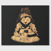 Bear Poker Player Playing Cards Lucky Gambler Cadeaupapier (Vlak)