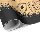 Bear Poker Player Playing Cards Lucky Gambler Cadeaupapier (Rol Hoek)