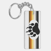 Bear Pride kleuren strepen en Beerpoot Sleutelhanger (Voorkant Links)