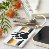 Bear Pride kleuren strepen en Beerpoot Sleutelhanger (Voorkant Rechts)
