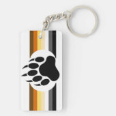 Bear Pride kleuren strepen en Beerpoot Sleutelhanger (achterkant)