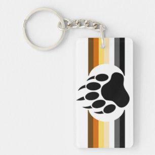 Bear Pride kleuren strepen en Beerpoot Sleutelhanger