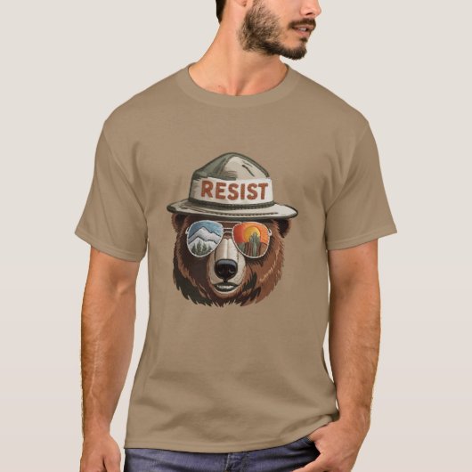 Bear Resist Protect Our National Parks Save the en T-shirt (Voorkant)