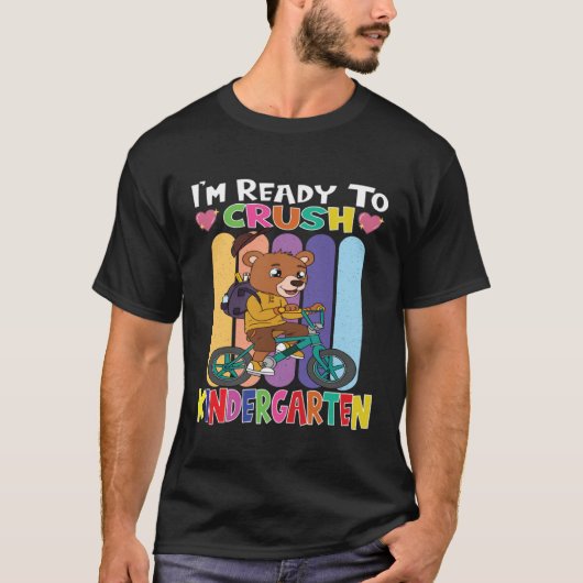 Bear Rinding A Bicycle I m Ready To Crush Kinderga T-shirt (Voorkant)