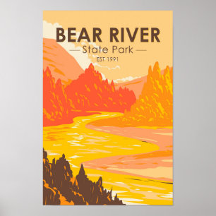 Bear River State Park Wyoming Retro Poster