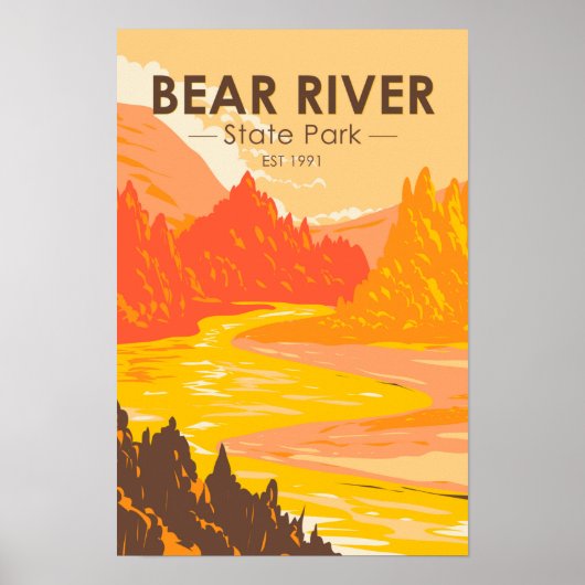 Bear River State Park Wyoming Retro  Poster (Voorkant)