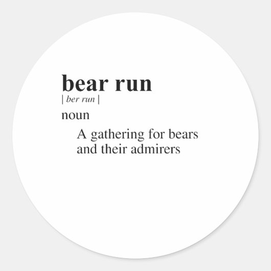 BEAR RUN RONDE STICKER (Voorkant)