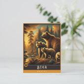 Bear | Schattige familie  Briefkaart (Staand voorkant)