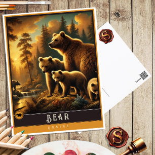 Bear   Schattige familie  Briefkaart