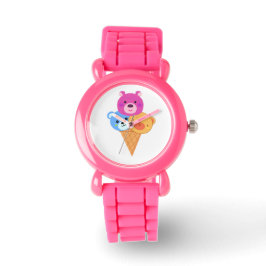 Bear Scoop Ice Cream Cone Horloge