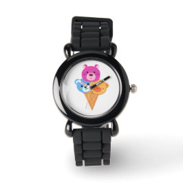 Bear Scoop Ice Cream Cone Horloge