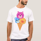 Bear Scoop Ice Cream Cone T-shirt (Voorkant)