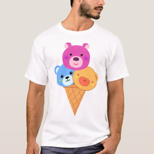 Bear Scoop Ice Cream Cone T-shirt (Voorkant)