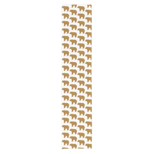 Bear Shape Plaid Orange Light Blue Table Runner Korte Tafelloper (Voorkant)