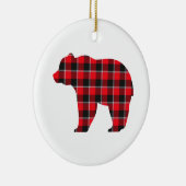 Bear Shaped Plaid Red Black Buffalo Keramisch Ornament (Rechts)