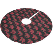 Bear Shaped Plaid Red Black Buffalo Kerstboom Rok (Gekanteld)