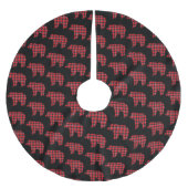 Bear Shaped Plaid Red Black Buffalo Kerstboom Rok (Voorkant)