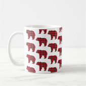 Bear Shaped Plaid Red Black Buffalo Koffiemok (Links)