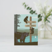 Bear Sign Post Briefkaart (Staand voorkant)
