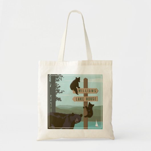 Bear Sign Post Tote Bag (Voorkant)