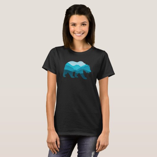 Bear Silhouette Outdoor Landscape Wildlife Forest  T-shirt (Voorkant volledig)